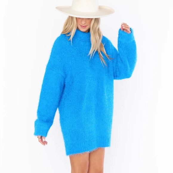 Show Me Your MuMu Sweaters - Bright Blue Oversized Sweater Show Me Your Mumu Timmy Tunic Sweater EUC